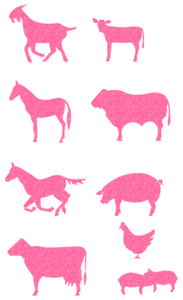 Vel Strijkletters Boerderij Glitter Neon Pink Glitter 448 - afb. 2