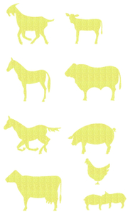 Vel Strijkletters Boerderij Glitter Neon Yellow Glitter 446 - afb. 2