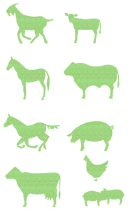 Vel Strijkletters Boerderij Glitter Neon Green Glitter 447 - afb. 2