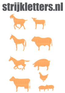 Vel Strijkletters Boerderij Glitter Neon Orange Glitter 449 - afb. 1