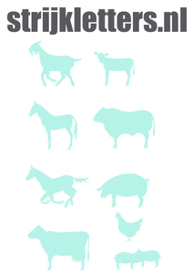 Vel Strijkletters Boerderij Glitter Neon Bleu Glitter 480 - afb. 1