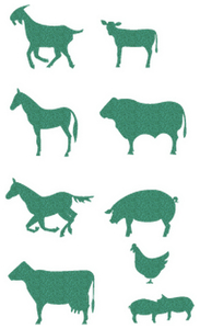 Vel Strijkletters Boerderij Glitter Emerald Glitter 427 - afb. 2