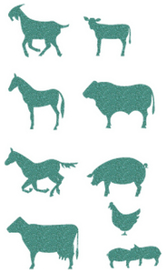 Vel Strijkletters Boerderij Glitter Jade Glitter 482 - afb. 2