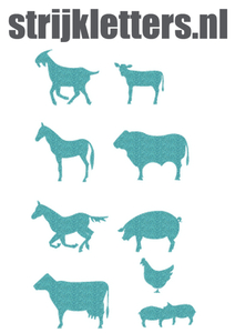 Vel Strijkletters Boerderij Glitter Sky Bleu Glitter 445 - afb. 1