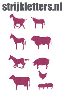 Vel Strijkletters Boerderij Glitter Pink Glitter 457 - afb. 1