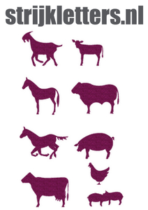 Vel Strijkletters Boerderij Glitter Hot Pink Glitter 432 - afb. 1