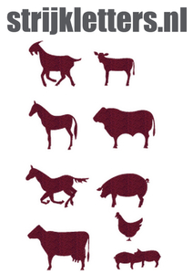 Vel Strijkletters Boerderij Glitter Burgundy  Glitter 422 - afb. 1