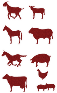 Vel Strijkletters Boerderij Glitter Red Glitter 456 - afb. 2