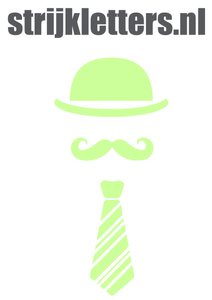 Vel Strijkletters Bolhoed Glow in the Dark - afb. 1