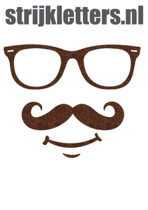 Vel Strijkletters Bril 1 Glitter Brons Glitter 452 - afb. 1