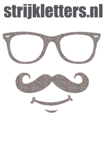 Vel Strijkletters Bril 1 Glitter Regenboog Multicolor 453 - afb. 1