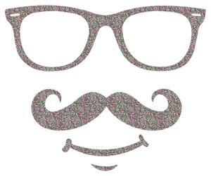 Vel Strijkletters Bril 1 Glitter Regenboog Multicolor 453 - afb. 2