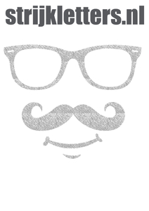 Vel Strijkletters Bril 1 Glitter Silver 450 - afb. 1
