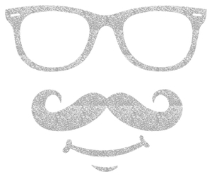 Vel Strijkletters Bril 1 Glitter Silver 450 - afb. 2