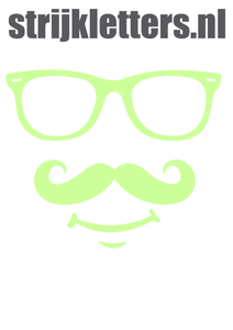 Vel Strijkletters Bril 1 Glow in the Dark - afb. 1