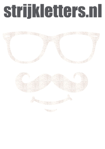Vel Strijkletters Bril 1 Glitter White Glitter 444 - afb. 1