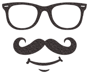 Vel Strijkletters Bril 1 Glitter Black Glitter 458 - afb. 2