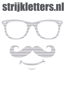 Vel Strijkletters Bril 1 Glitter Rainbow White 488 - afb. 1