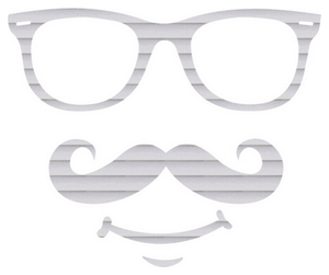 Vel Strijkletters Bril 1 Glitter Rainbow White 488 - afb. 2