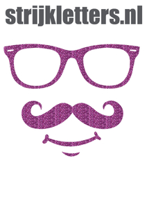 Vel Strijkletters Bril 1 Glitter Lavender 428 - afb. 1