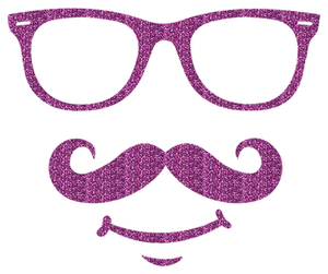 Vel Strijkletters Bril 1 Glitter Lavender 428 - afb. 2