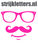 Vel Strijkletters Bril 1 Glow in the Dark Roze - afb. 1