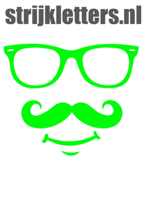 Vel Strijkletters Bril 1 Glow in the Dark Groen - afb. 1