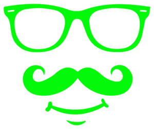 Vel Strijkletters Bril 1 Glow in the Dark Groen - afb. 2
