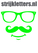 Vel Strijkletters Bril 1 Glow in the Dark Groen - afb. 1