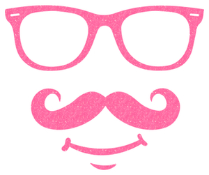 Vel Strijkletters Bril 1 Glitter Neon Pink Glitter 448 - afb. 2