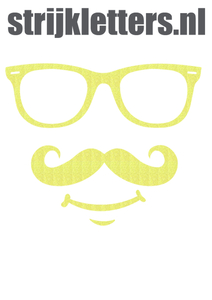 Vel Strijkletters Bril 1 Glitter Neon Yellow Glitter 446 - afb. 1