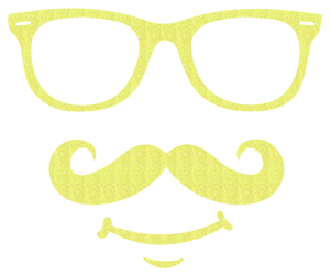 Vel Strijkletters Bril 1 Glitter Neon Yellow Glitter 446 - afb. 2