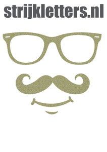 Vel Strijkletters Bril 1 Glitter Champagne Glitter 490 - afb. 1