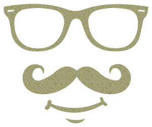 Vel Strijkletters Bril 1 Glitter Champagne Glitter 490 - afb. 2