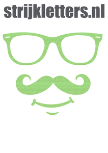 Vel Strijkletters Bril 1 Glitter Neon Green Glitter 447 - afb. 1