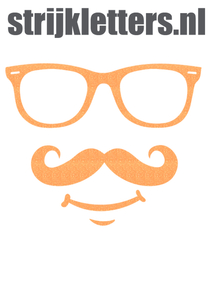 Vel Strijkletters Bril 1 Glitter Neon Orange Glitter 449 - afb. 1