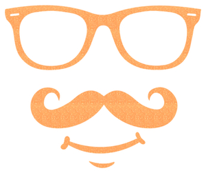 Vel Strijkletters Bril 1 Glitter Neon Orange Glitter 449 - afb. 2