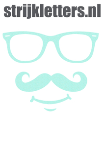 Vel Strijkletters Bril 1 Glitter Neon Bleu Glitter 480 - afb. 1