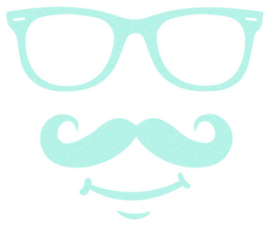 Vel Strijkletters Bril 1 Glitter Neon Bleu Glitter 480 - afb. 2