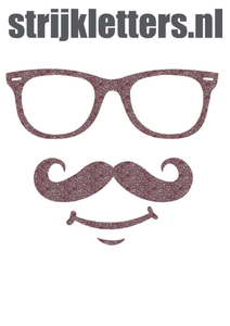 Vel Strijkletters Bril 1 Glitter Rose Gold Glitter 486 - afb. 1