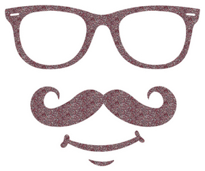 Vel Strijkletters Bril 1 Glitter Rose Gold Glitter 486 - afb. 2