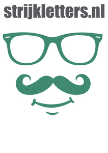 Vel Strijkletters Bril 1 Glitter Emerald Glitter 427 - afb. 1