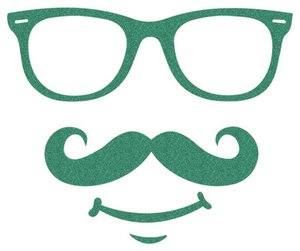 Vel Strijkletters Bril 1 Glitter Emerald Glitter 427 - afb. 2