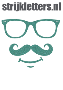 Vel Strijkletters Bril 1 Glitter Jade Glitter 482 - afb. 1