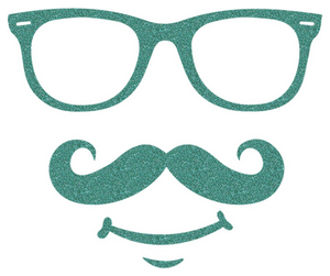 Vel Strijkletters Bril 1 Glitter Jade Glitter 482 - afb. 2