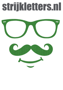 Vel Strijkletters Bril 1 Glitter Green Glitter 455 - afb. 1