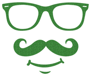 Vel Strijkletters Bril 1 Glitter Green Glitter 455 - afb. 2