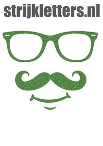 Vel Strijkletters Bril 1 Glitter Light Green Glitter 483 - afb. 1
