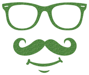 Vel Strijkletters Bril 1 Glitter Light Green Glitter 483 - afb. 2