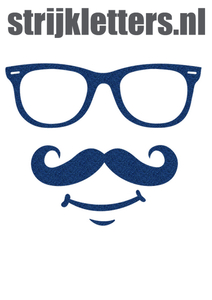 Vel Strijkletters Bril 1 Glitter Navy Blue Glitter 423 - afb. 1